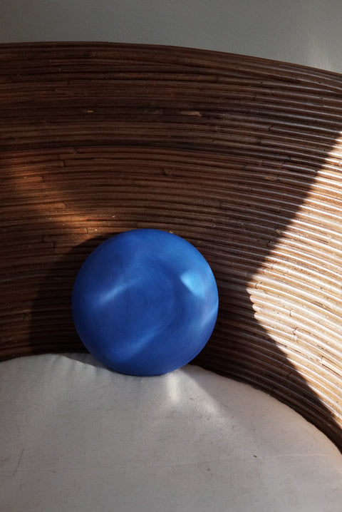 Earthenware decorative wall object / bowl blue