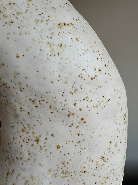 Sculptural Ceramic Lamp Base Speckled White