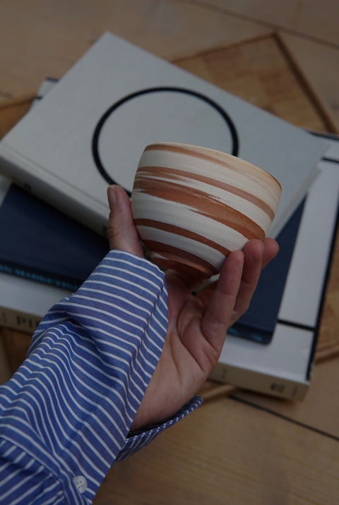 Copper white swirl cappuccino round (2 pieces)