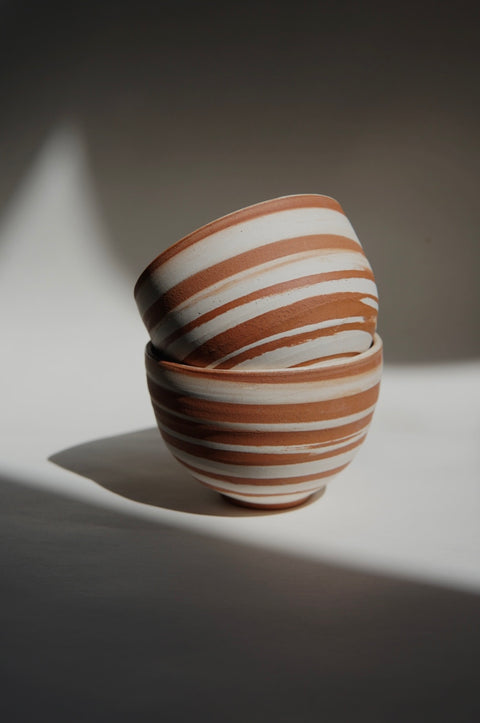 Copper white swirl cappuccino round (2 pieces)