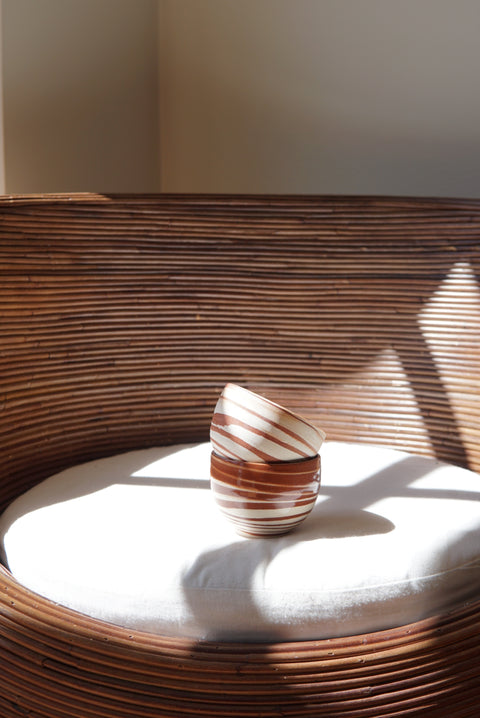 Copper white swirl cappuccino round (2 pieces)