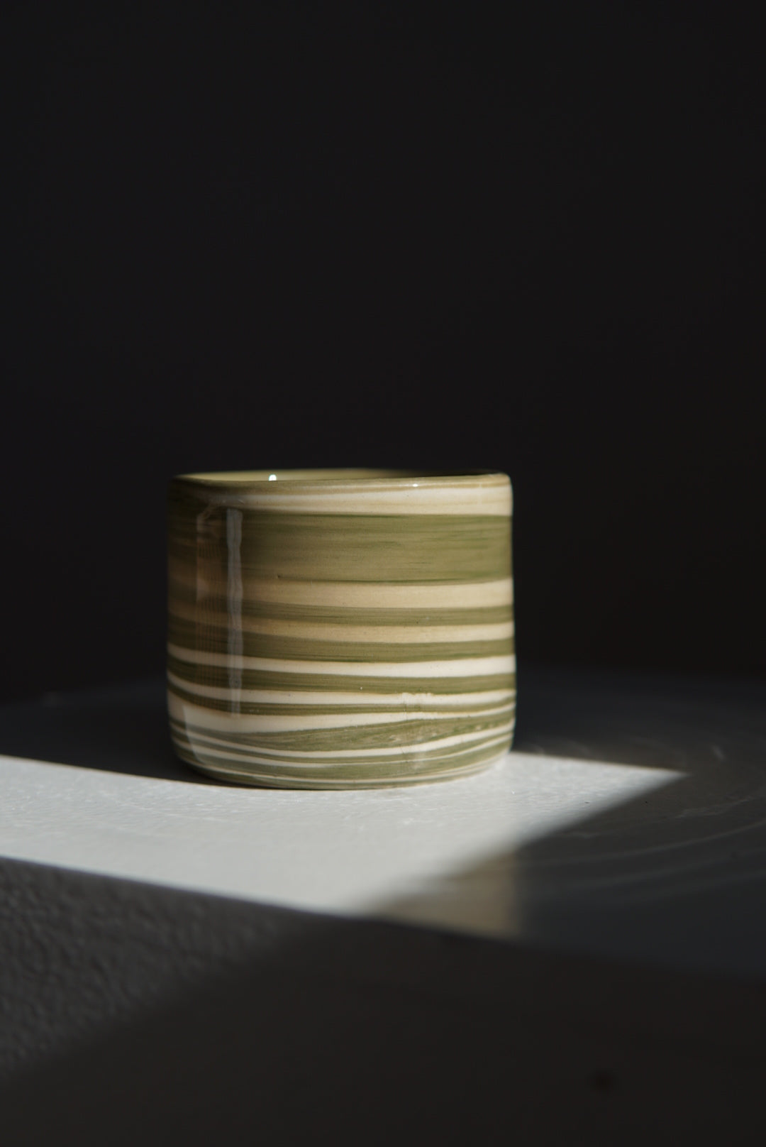 Green Swirl latte Mugs (2 pieces)