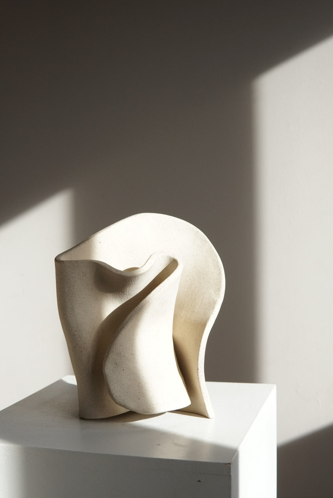 Small Sculptural Ceramic table lamp speckled