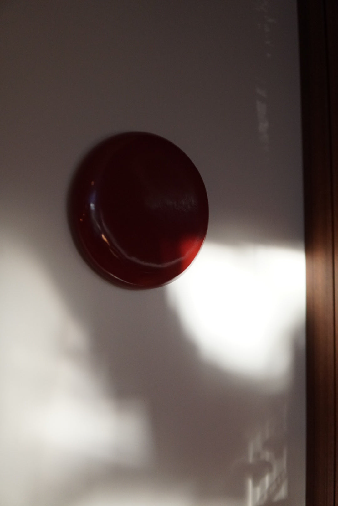 Earthenware decorative wall object / bowl red