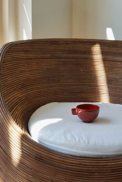 Red coffee cup with handle (2 pieces)