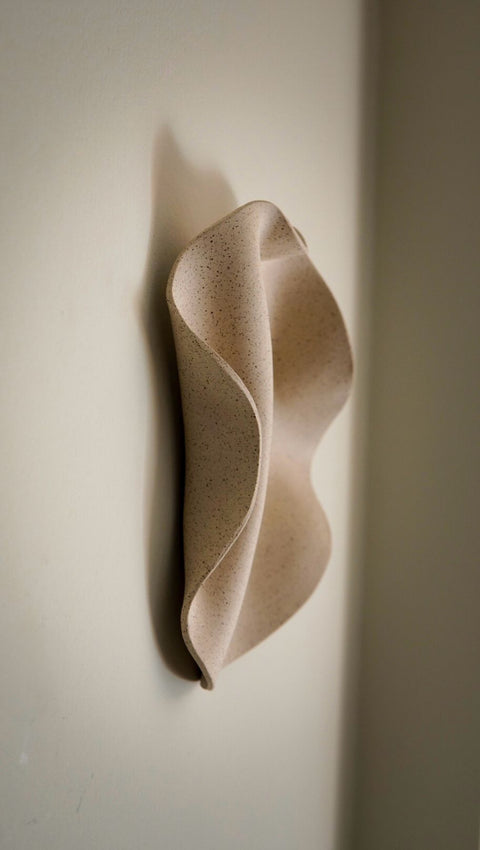Beige Speckled Wall Piece Ethereal Fold