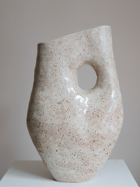 A's Vase #11 Speckled Cream
