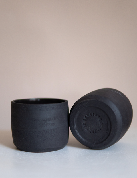 Black Stoneware Coffee Mug (2 pieces)