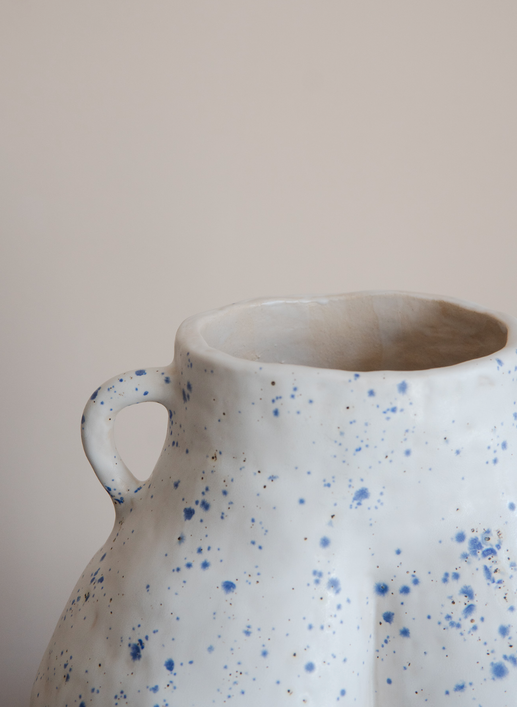 Ceramic Booty Vase Blue Speckled