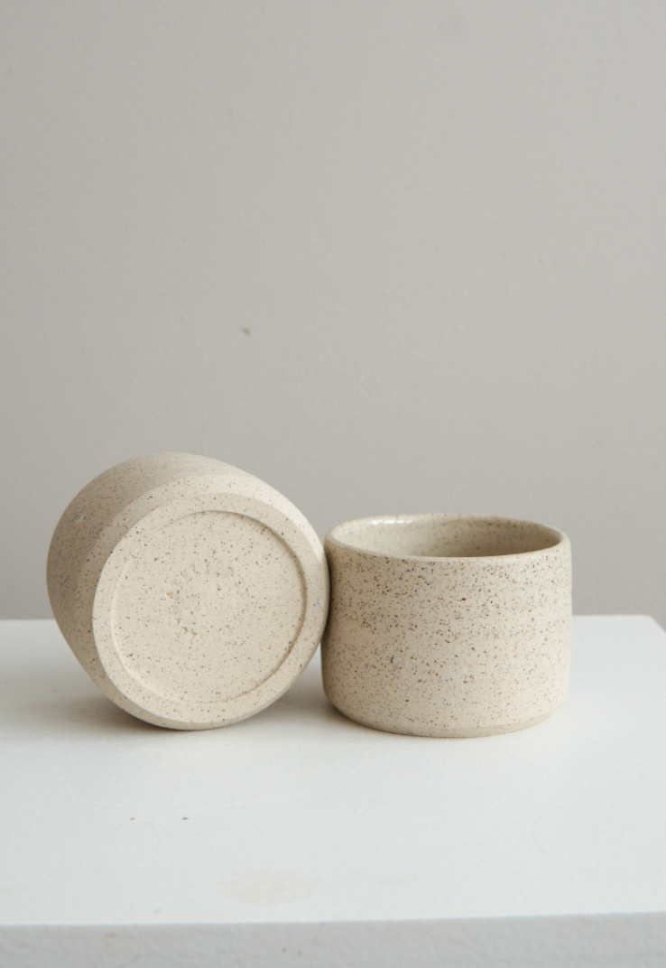 Cream Speckled Stoneware mugs (2 pieces)
