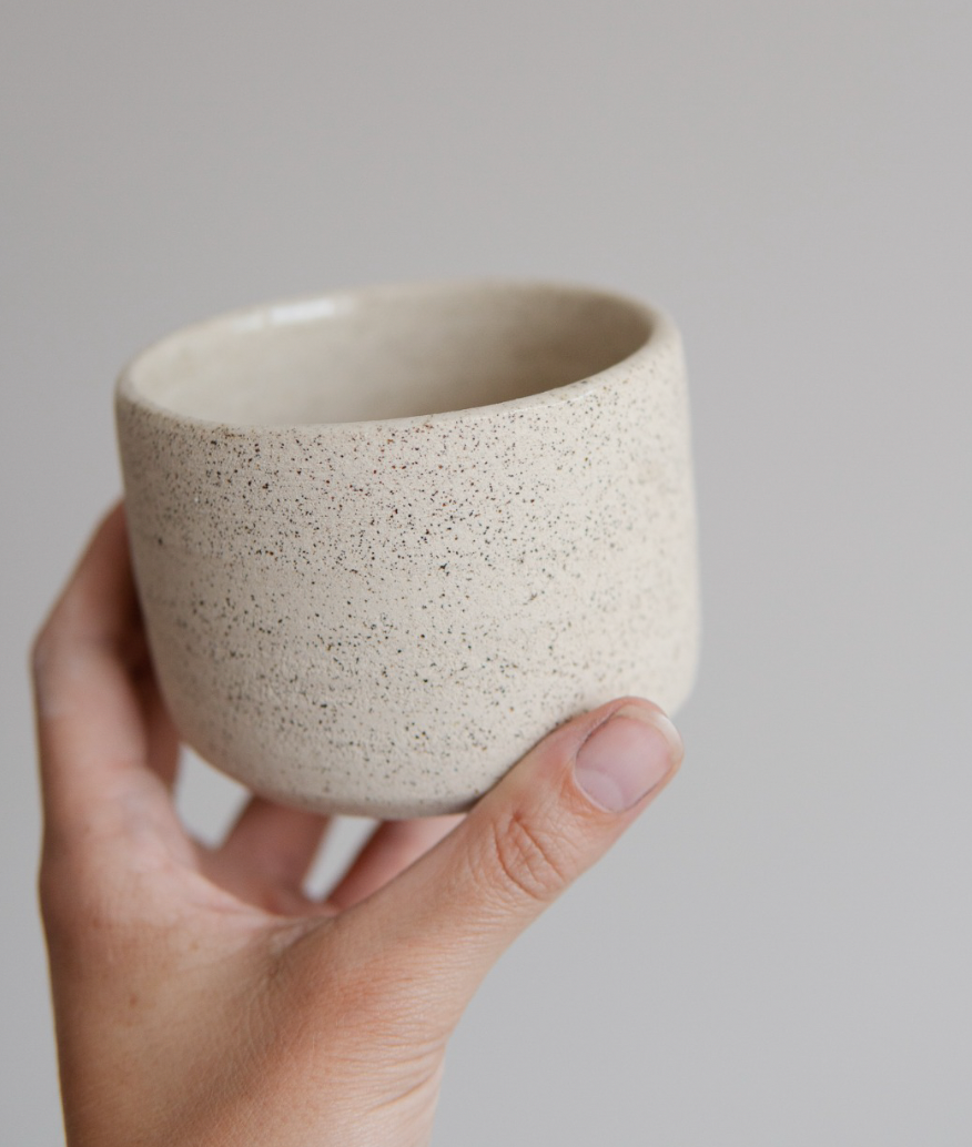 Cream Speckled Stoneware mugs (2 pieces)