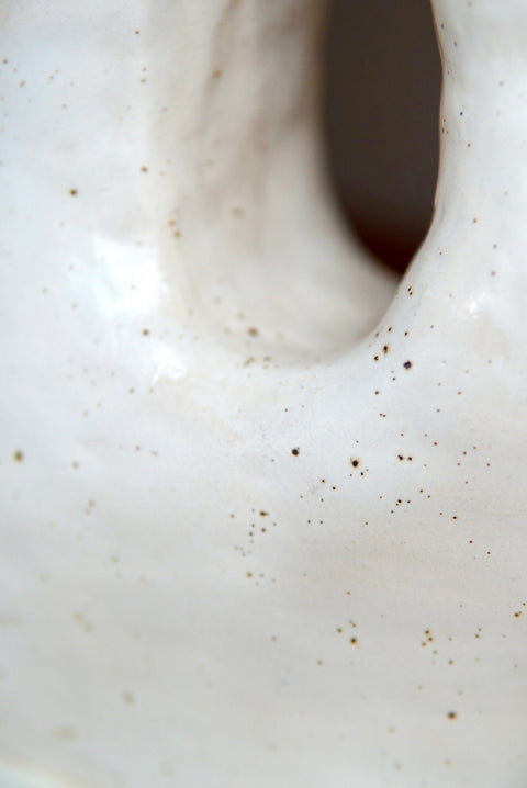 Sculptural Ceramic Lamp Base Speckled White