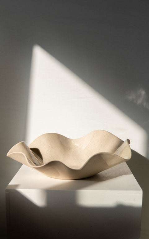 Beige Speckled Stoneware Bowl