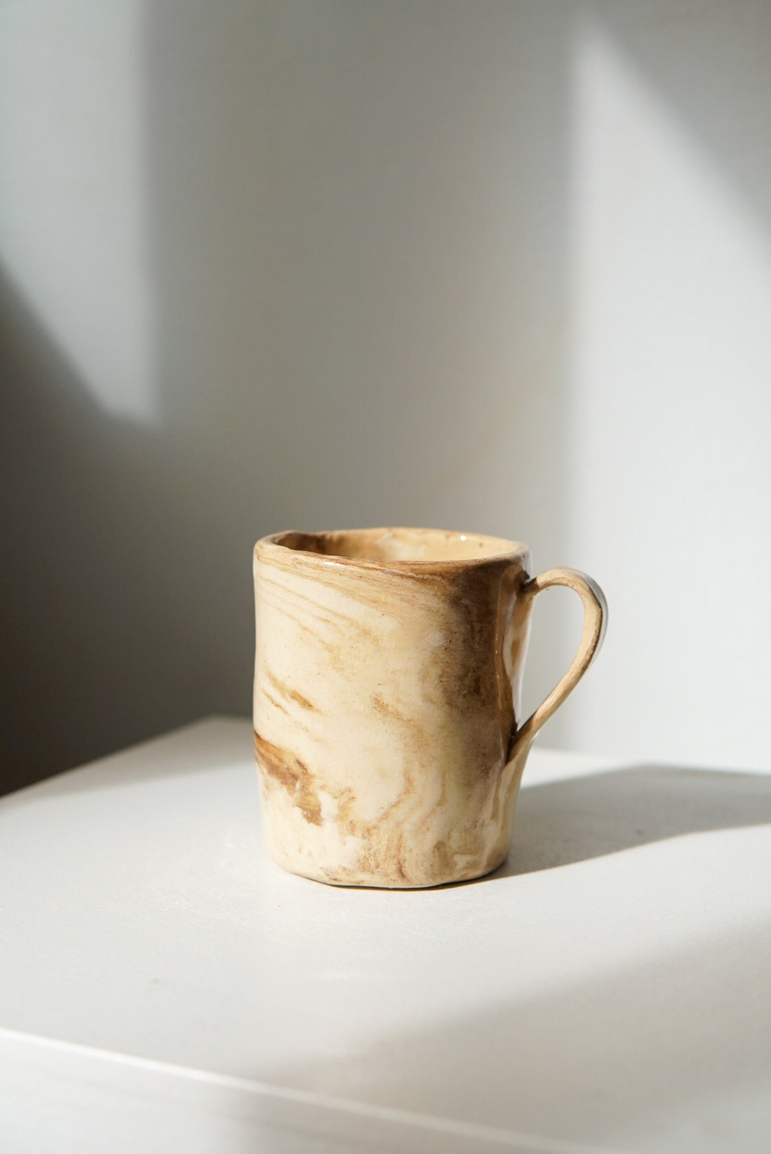 Beige Salmon Swirl Tea Mug
