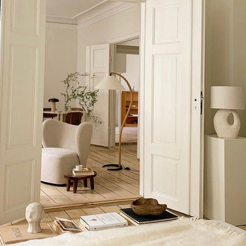 Sculptural Ceramic Lamp Base Speckled White