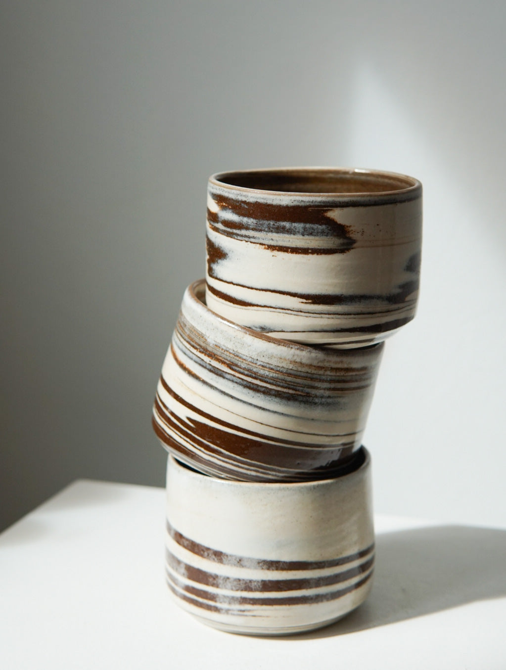 Swirl Coffee Mugs Dark Brown (2 pieces)