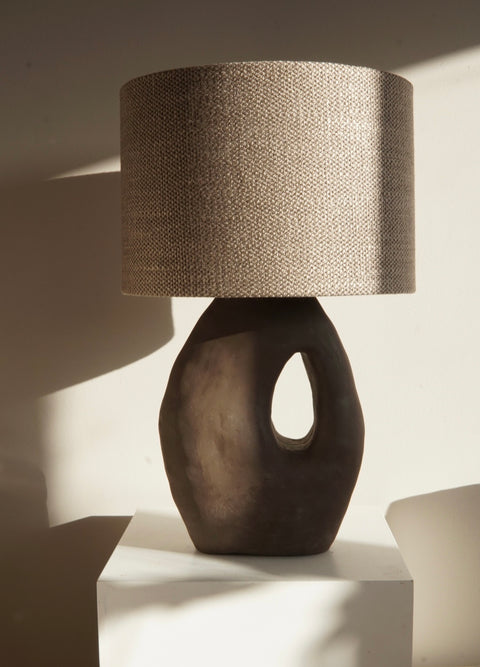 Sculptural Ceramic Lamp Brown