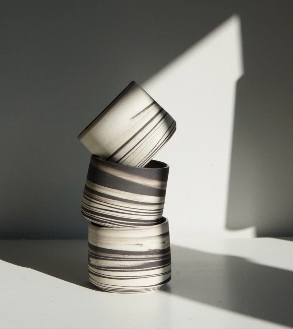 Black White Swirl Coffee Mug (2 pieces)