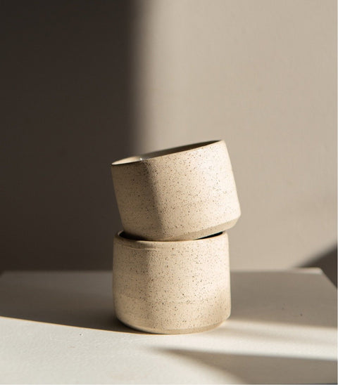 Cream Speckled Stoneware mugs (2 pieces)