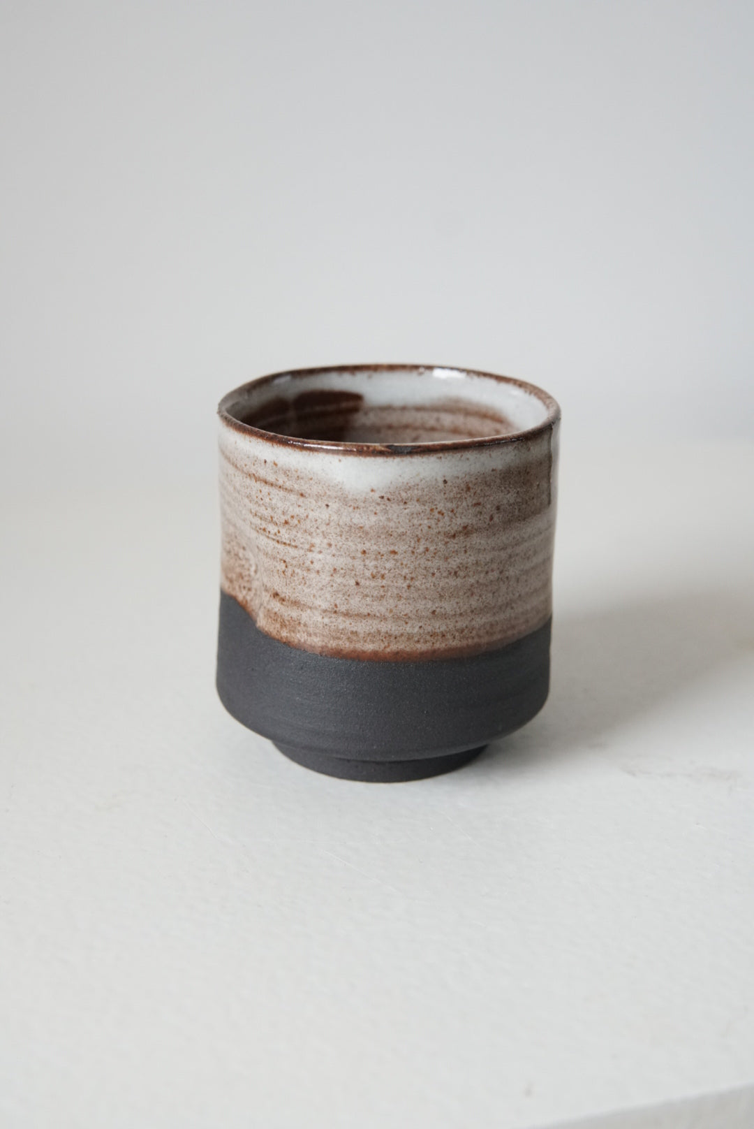 Stoneware half dipped coffee cups (2 pieces)