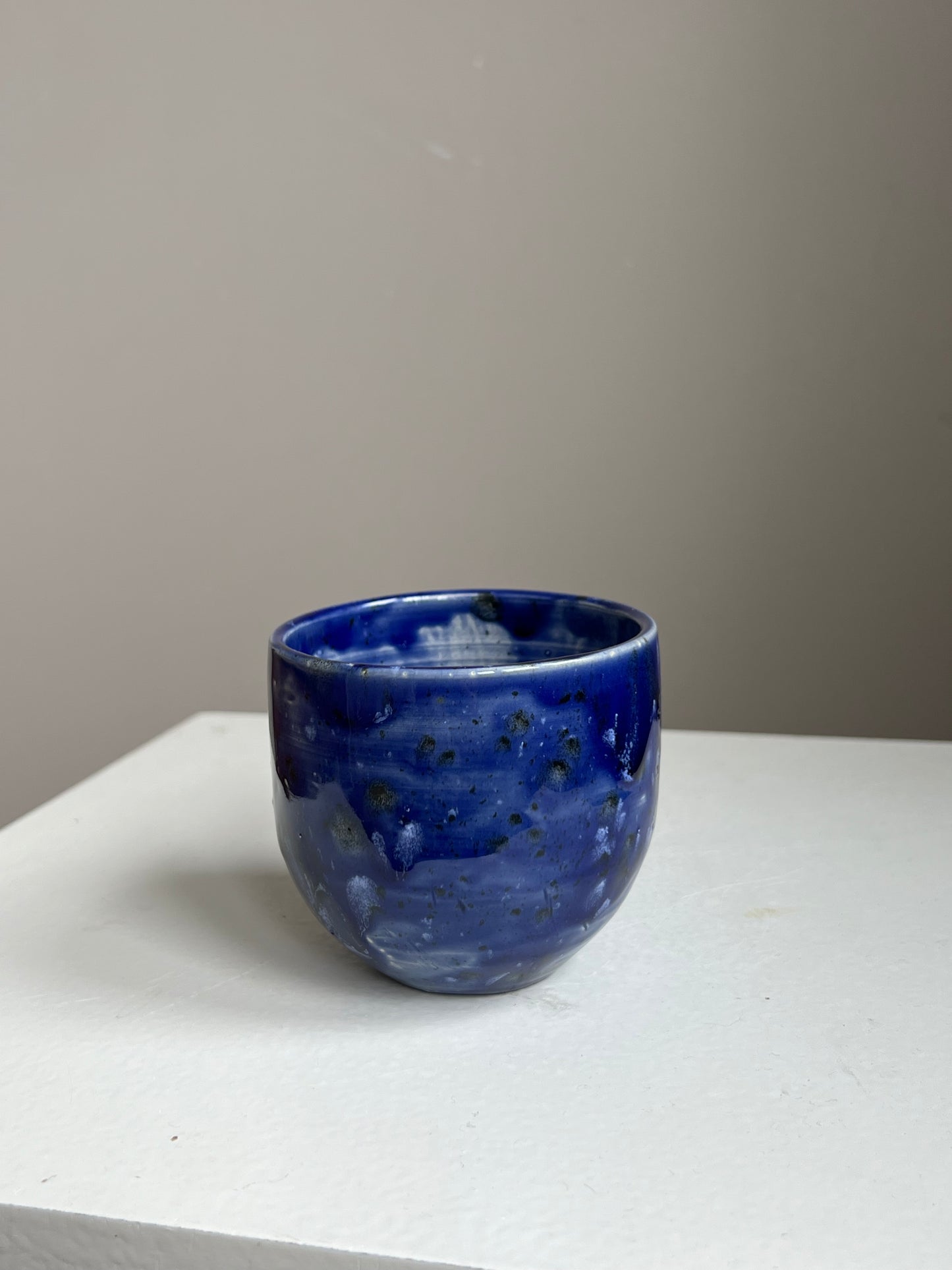 SECONDS clouds blue cup glaze defect