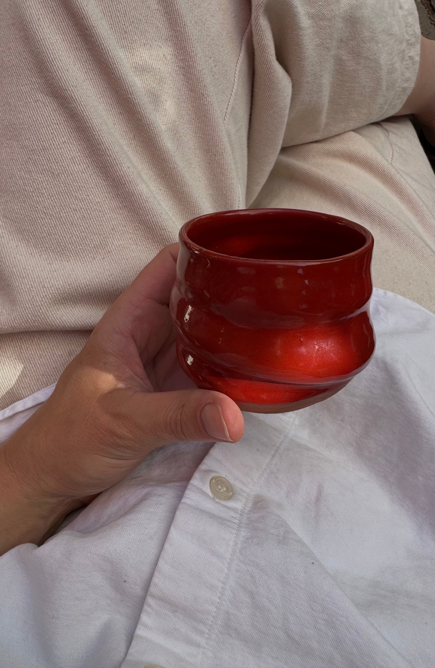 Red wobble cappuccino cup  (2 pieces)