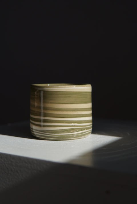 Green Swirl latte Mugs (2 pieces)