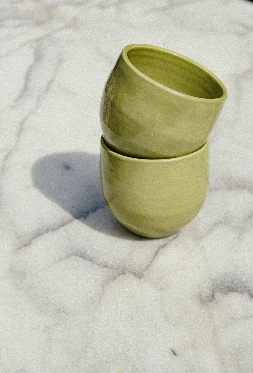 Sage green espresso cup  (2 pieces)