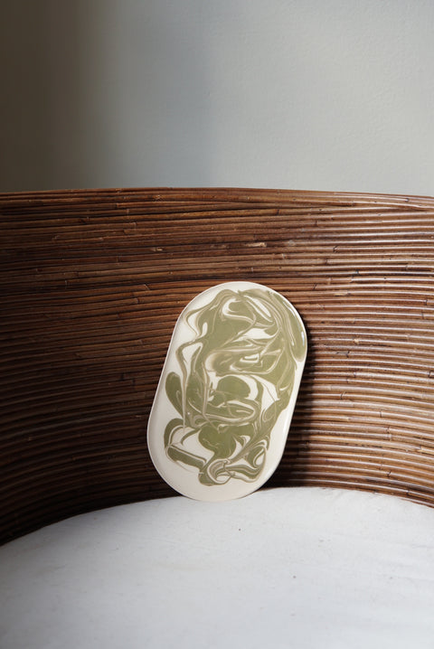 Swirl serving platter green SECONDS