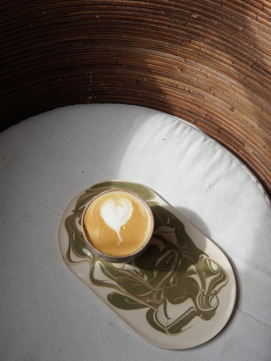 Swirl serving platter green