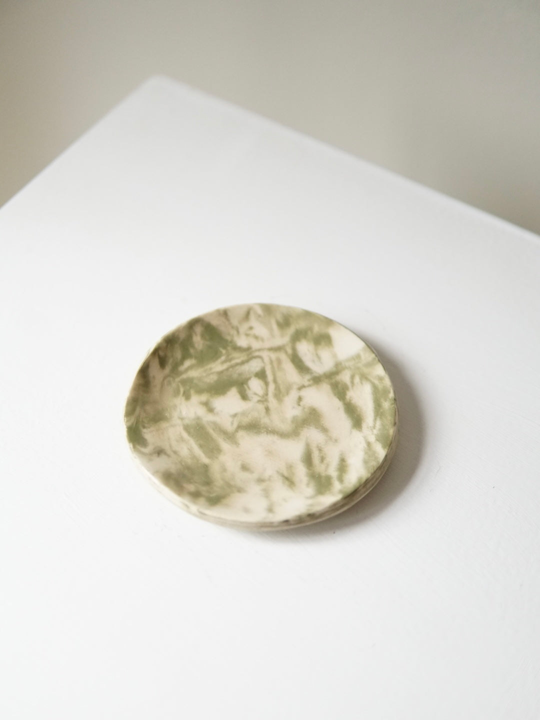 Swirl earthenware cup & saucer green (1 cup)