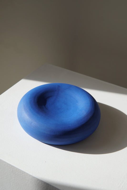 Earthenware decorative wall object / bowl blue