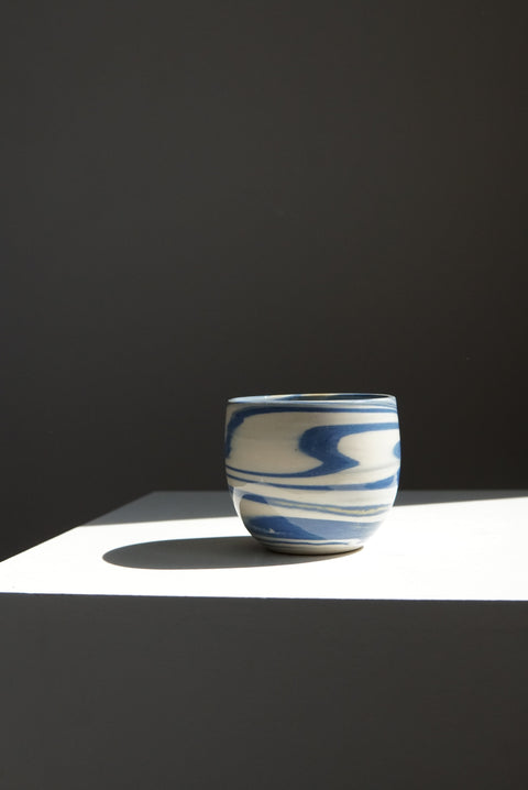 Blue swirl cappuccino mugs (2 pieces)
