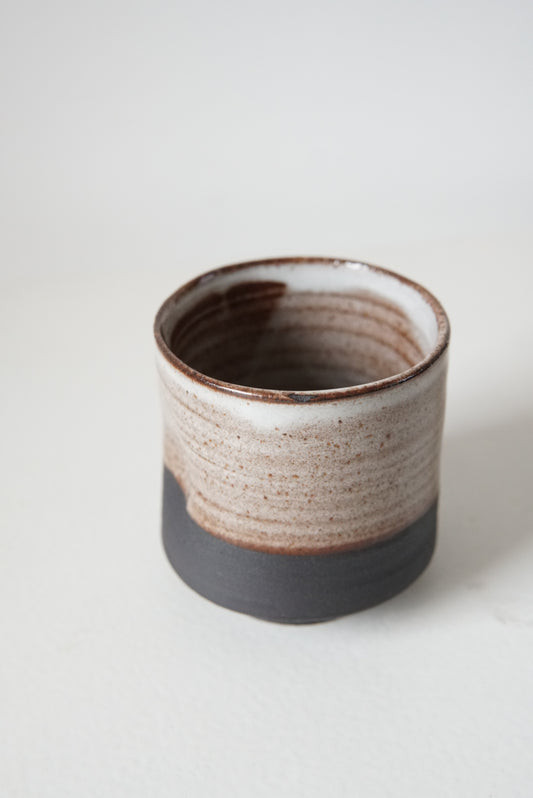 Stoneware half dipped coffee cups (2 pieces)