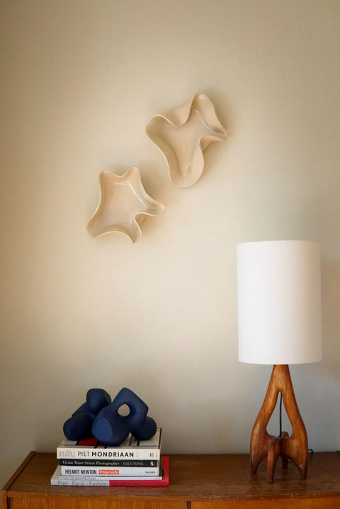 Beige Speckled Wall Piece  Ethereal Fold