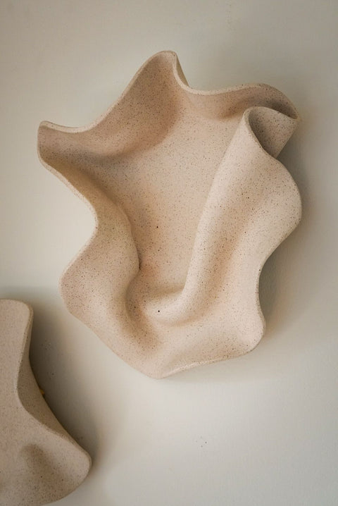 Beige Speckled Wall Piece  Ethereal Fold