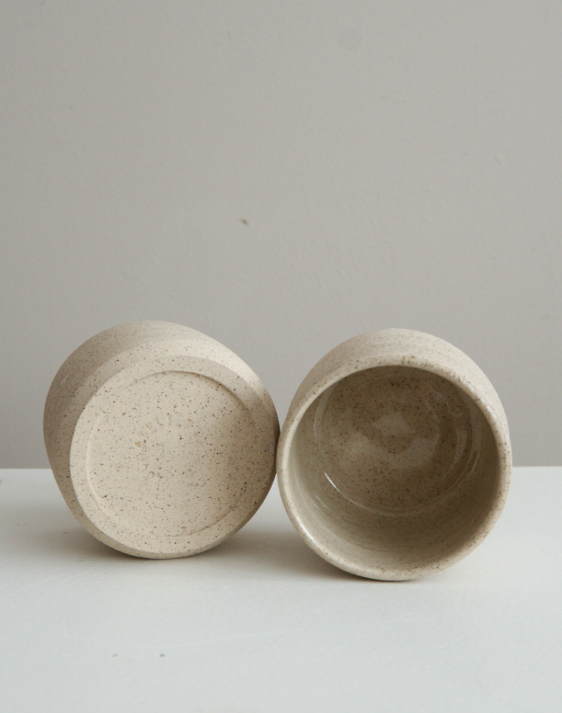 Cream Speckled Stoneware mugs (2 pieces)