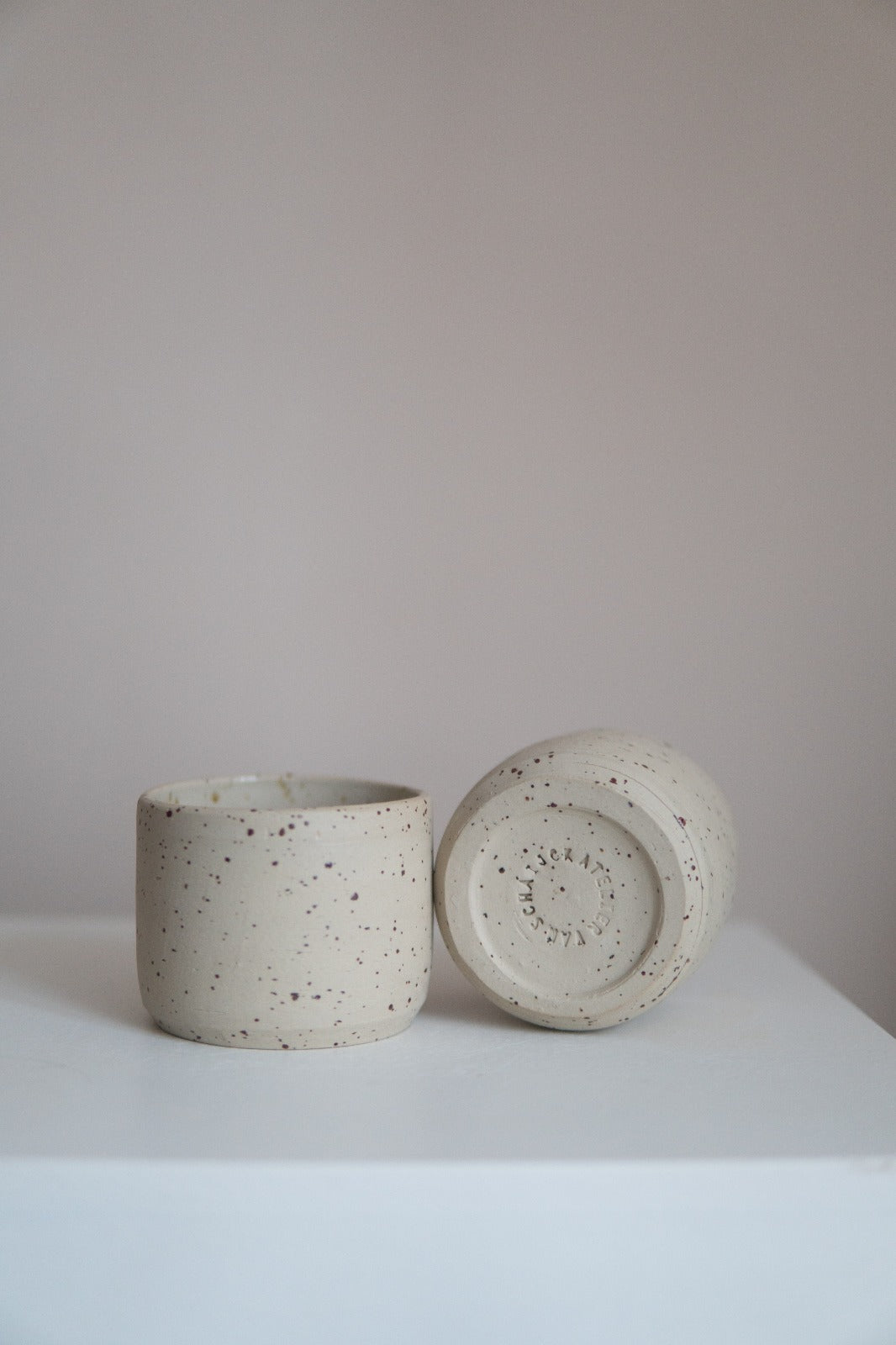 Speckled Stoneware Beige Mugs (2 pieces)