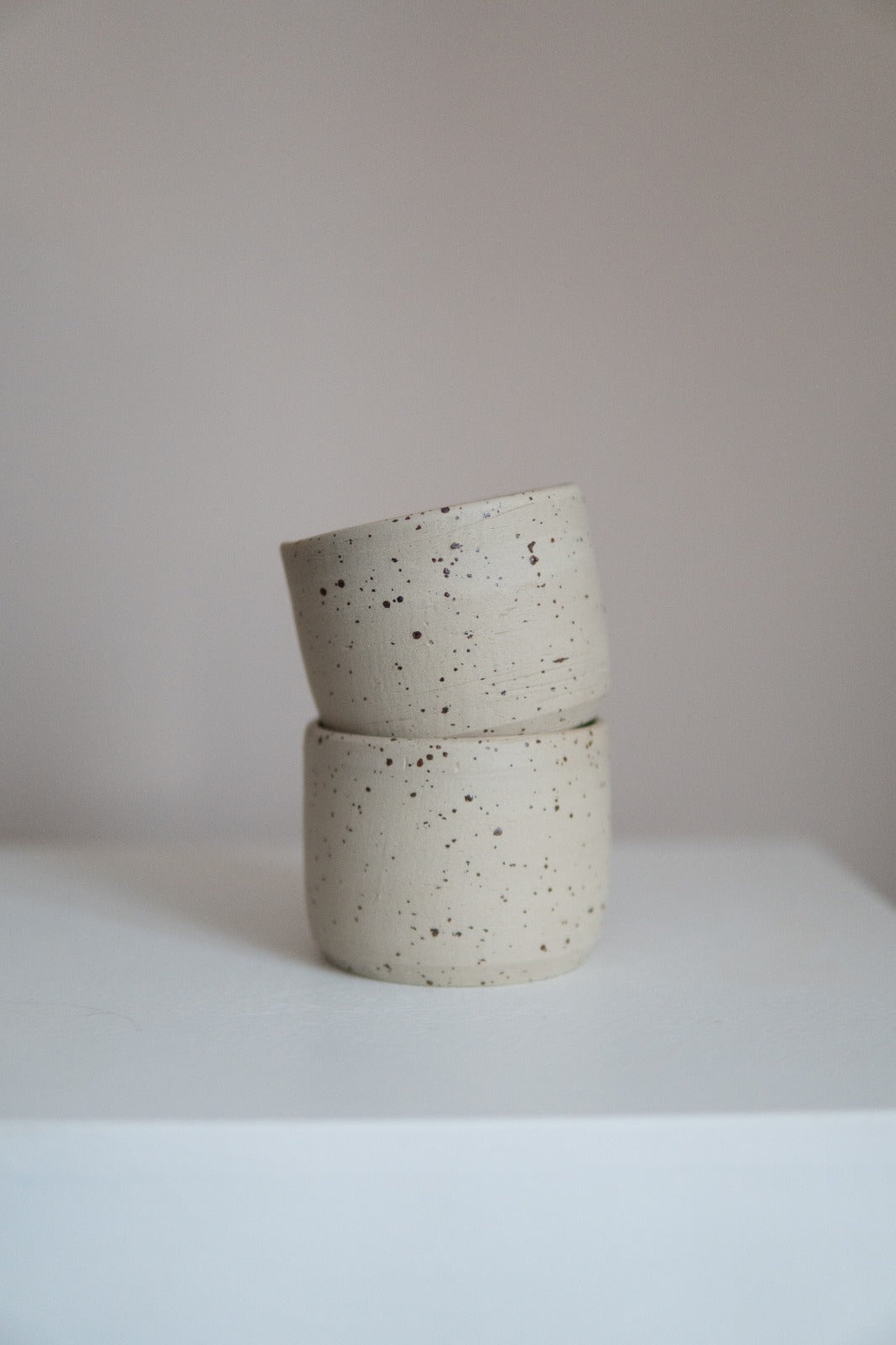 Speckled Stoneware Beige Mugs (2 pieces)