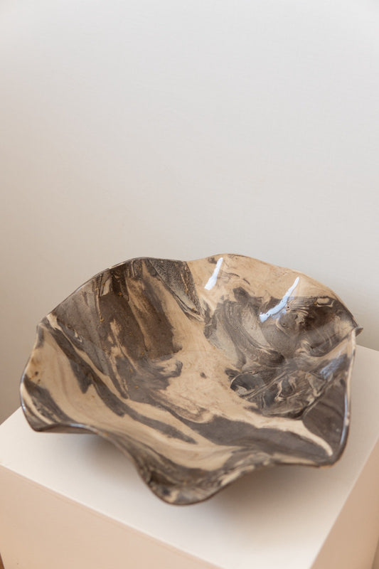 Gray Beige Stoneware Bowl #1