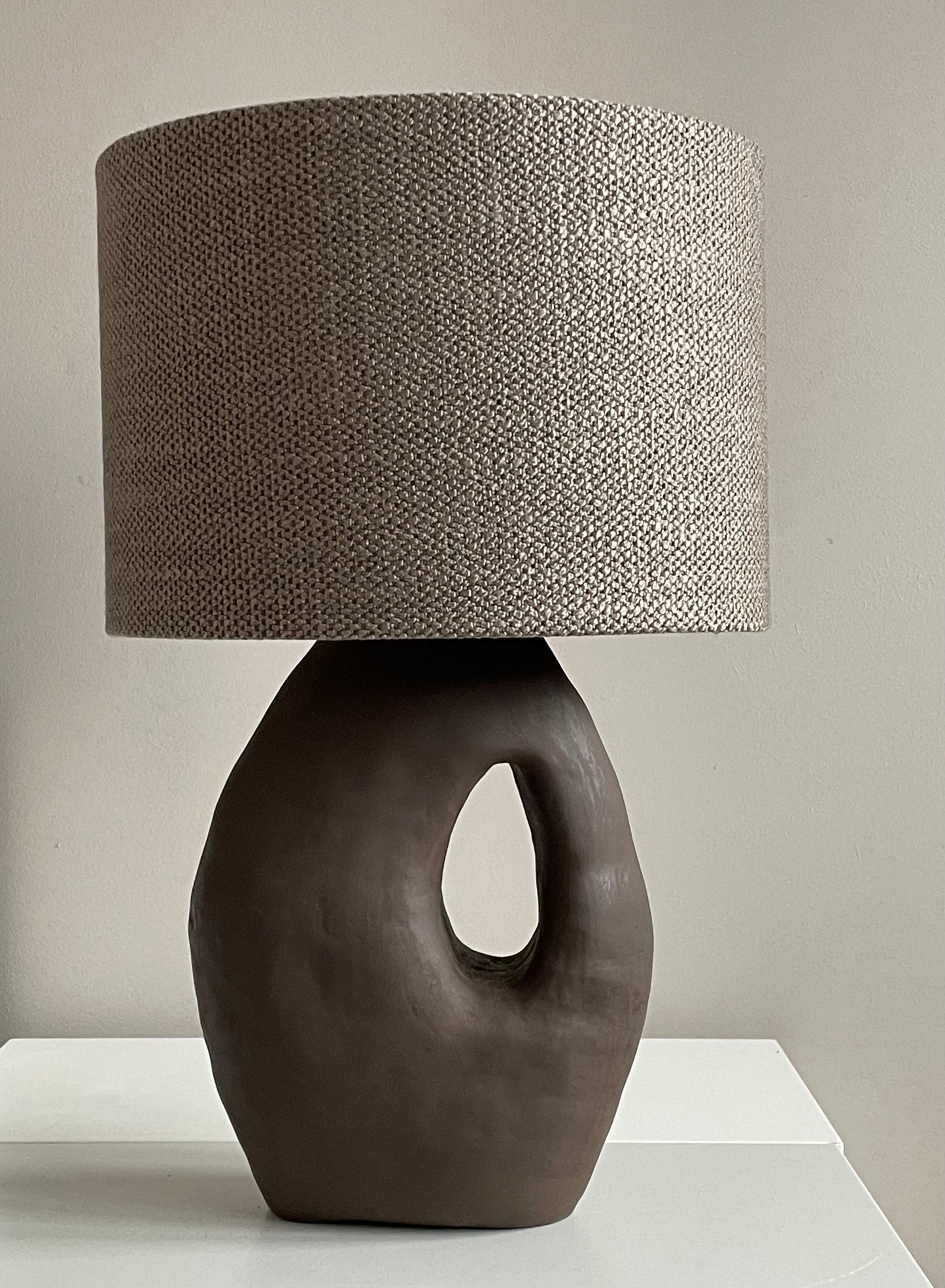 SECONDS ITEM Sculptural Ceramic Lamp Brown