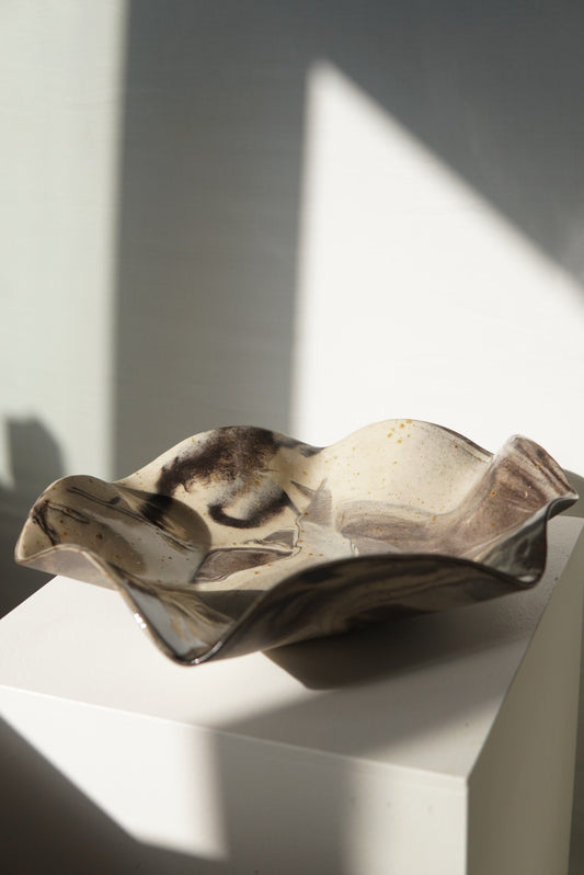 Black Beige Stoneware Bowl #11