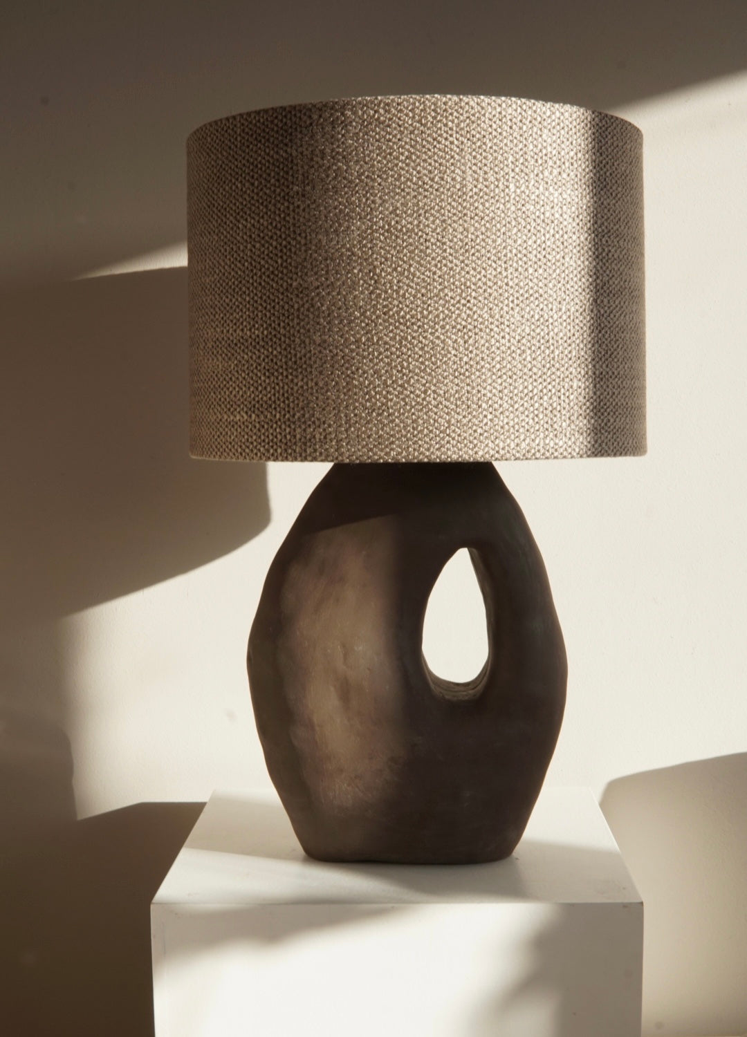 SECONDS ITEM Sculptural Ceramic Lamp Brown