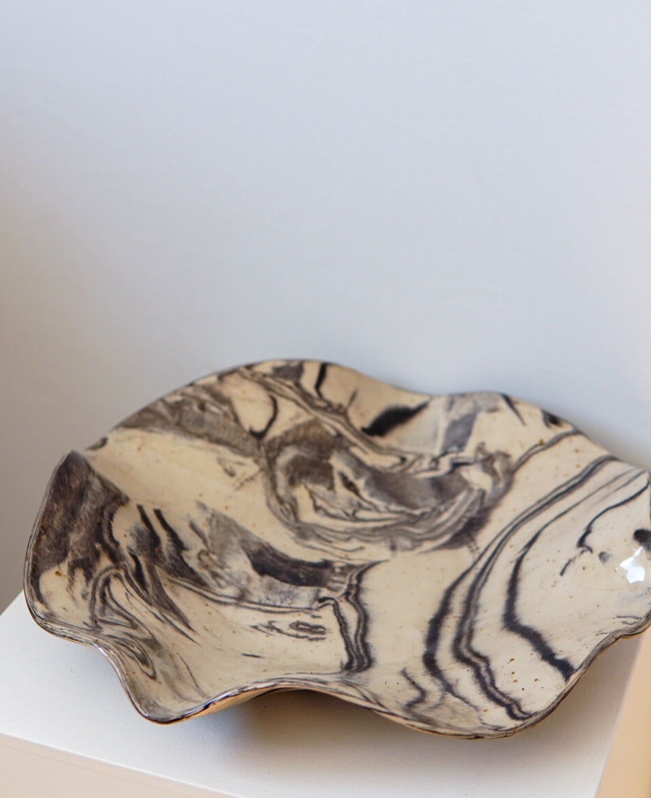 Black Beige Stoneware Bowl #12