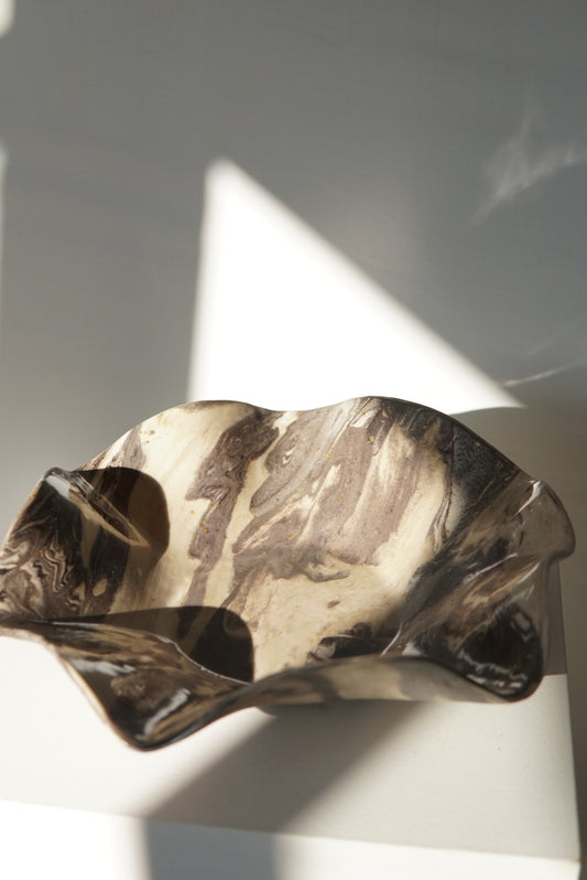 Gray Beige Stoneware Bowl #1