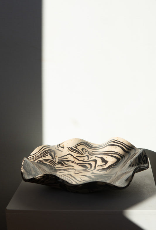 Black Beige Stoneware Bowl #13