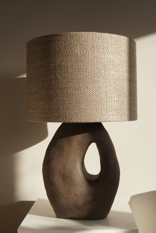 SECONDS ITEM Sculptural Ceramic Lamp Brown