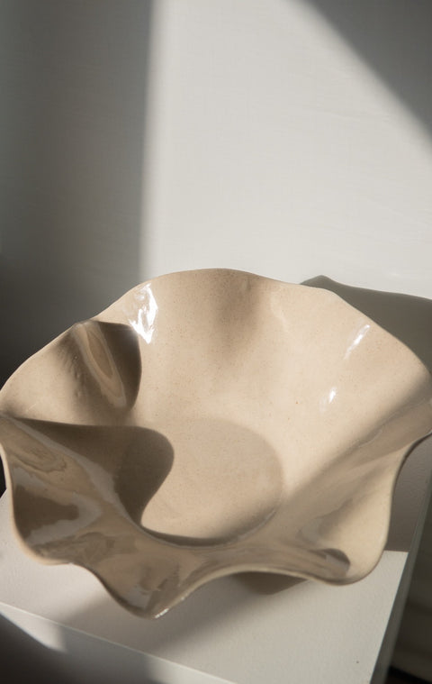 Beige Speckled Stoneware Bowl