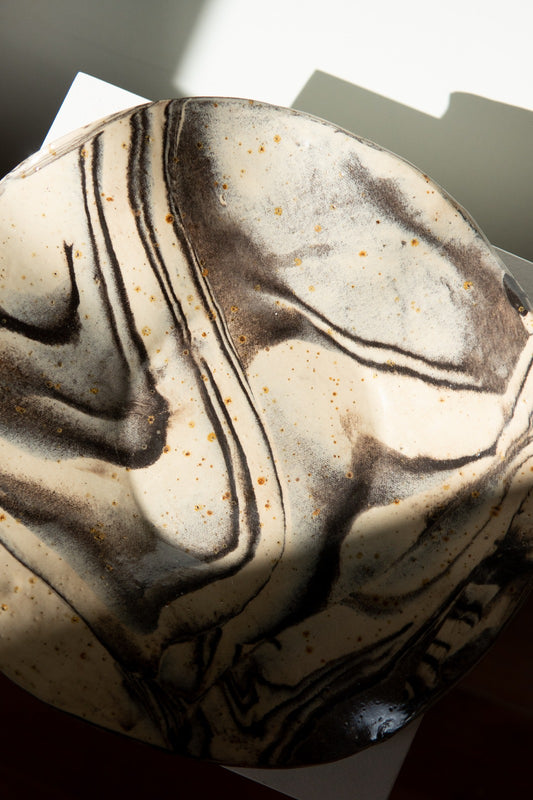 Black Beige Stoneware Bowl #9