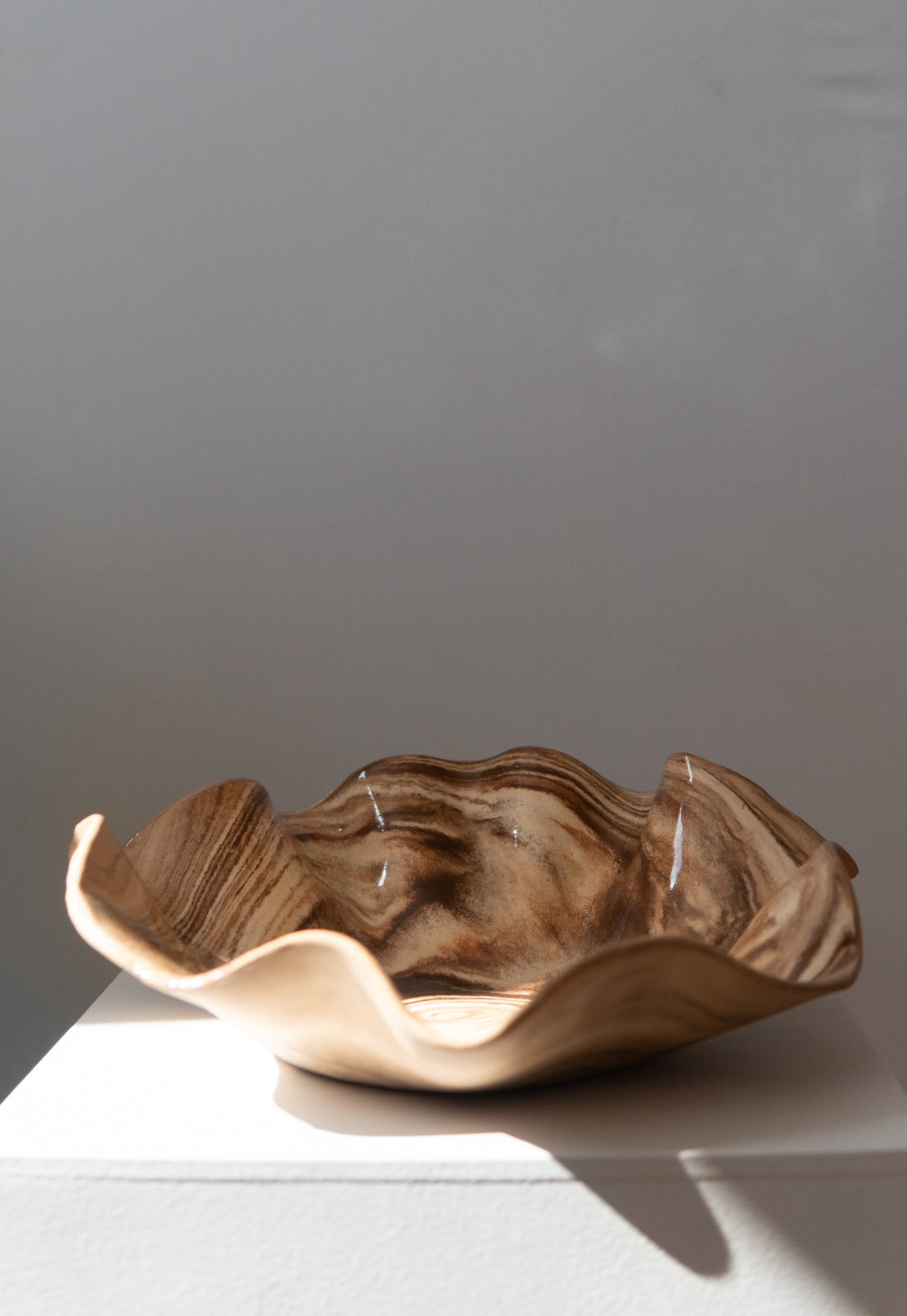 Brown Beige Earthenware Bowl #5